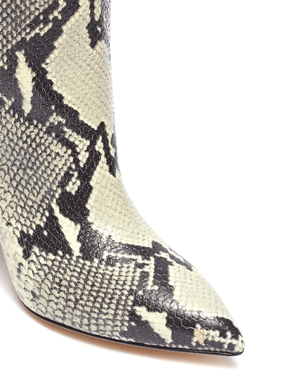 Shop Paris Texas Snake Embossed Leather Knee High Boots In Animal Print