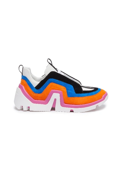 Pierre Hardy vibe Wavy Panel Leather Sneakers In Multi ModeSens