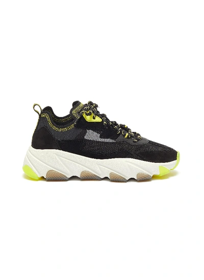 Shop Ash 'eclipse Bis' Chunky Outsole Suede Panel Ripstop Sneakers In Black