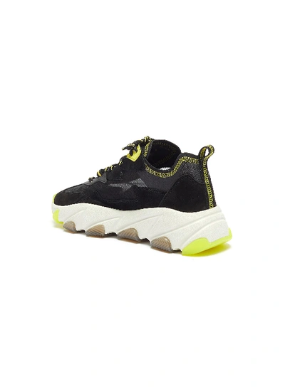 Shop Ash 'eclipse Bis' Chunky Outsole Suede Panel Ripstop Sneakers In Black