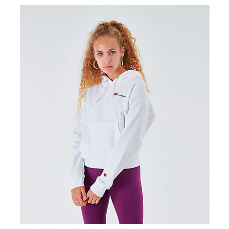 Champion Women's Reverse Weave Small Logo Hoodie In White | ModeSens