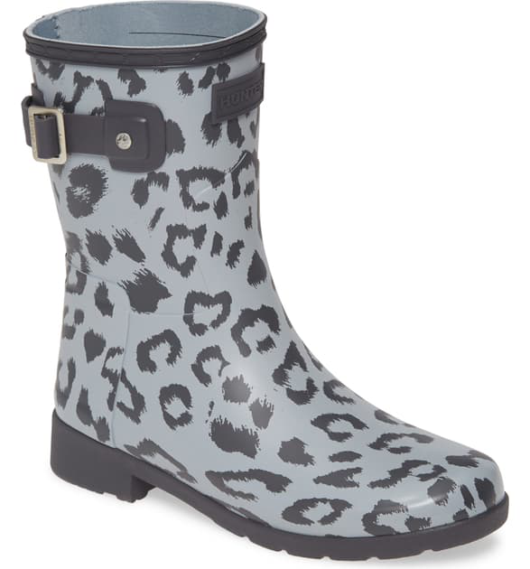 leopard rain boots hunter