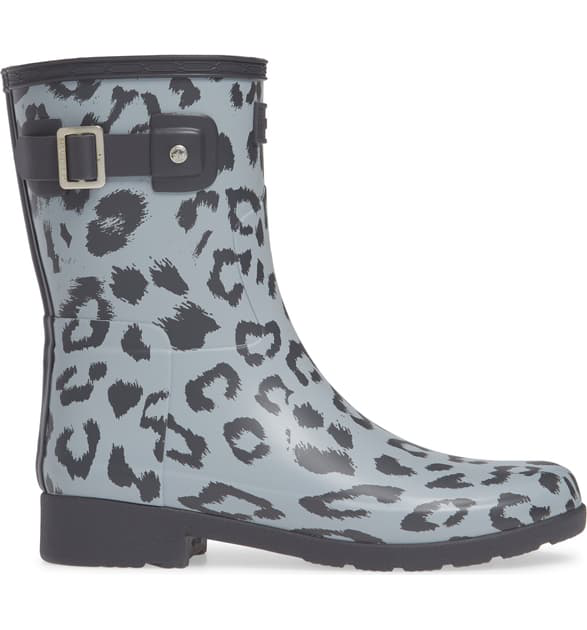 short leopard rain boots