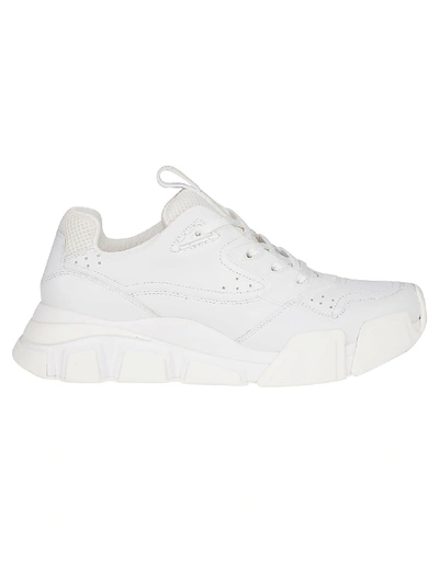 Shop Ferragamo White Leather Sneakers