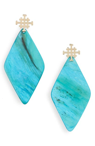 Shop Akola Asha Drop Earrings In Turquoise