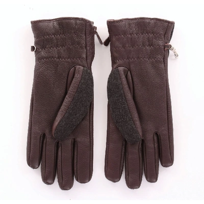 Shop Loro Piana Brown Leather Gloves