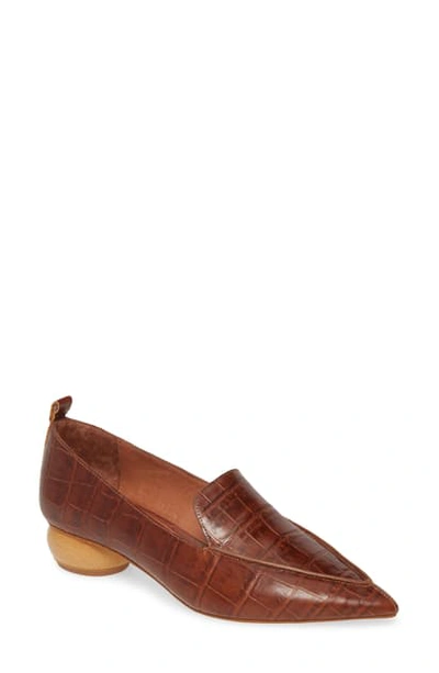 Shop Jeffrey Campbell Viona Loafer In Tan Croco