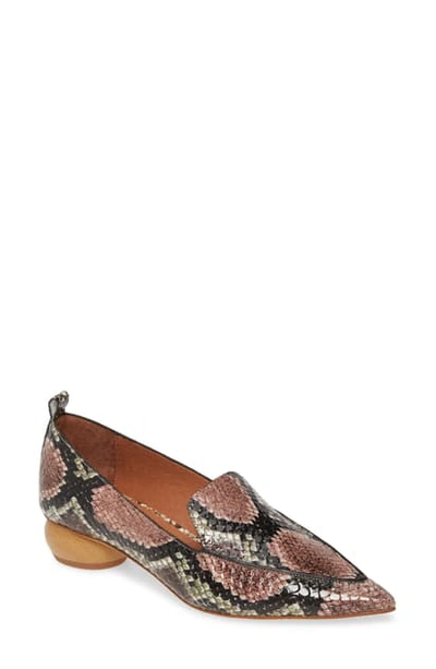 Shop Jeffrey Campbell Viona Loafer In Yellow Brown Snake Print