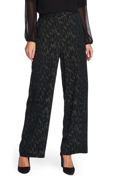 Shop Vince Camuto Animal Print Wide Leg Pants In Dk Willow