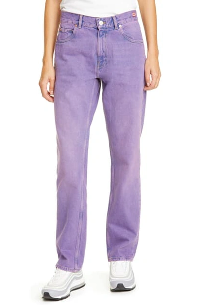 Shop Martine Rose Straight Leg Jeans In Purple