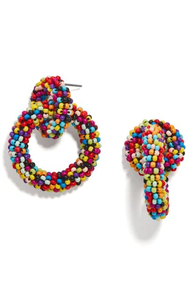 Shop Baublebar Mini Emma Beaded Hoop Earrings In Multi