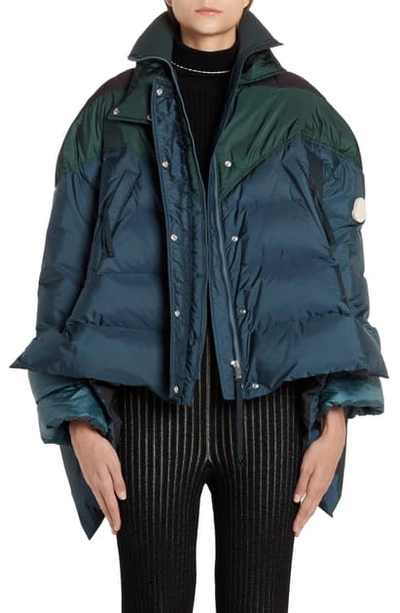 Shop Moncler X 2 1952 High/low Down Puffer Coat In Navy