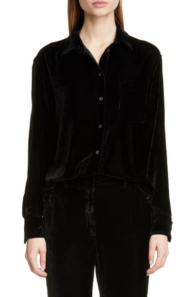 Shop Sies Marjan Sander Silk & Cotton Fluid Corduroy Shirt In Black