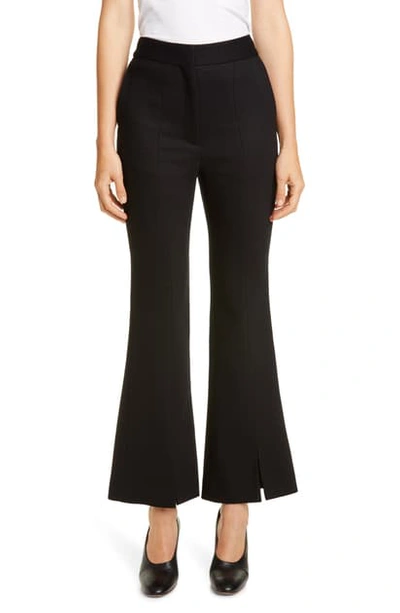 Shop Adam Lippes Double Face Bell Crop Pants In Black