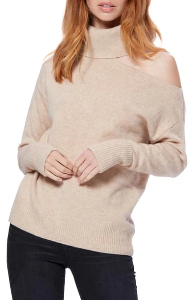 Shop Paige Raundi Cutout Shoulder Sweater In Camel