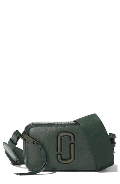 Shop Marc Jacobs Snapshot Leather Crossbody Bag In Olive