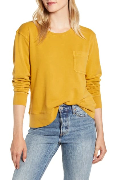 Shop Alex Mill Pocket Sweatshirt In Honey Mustard