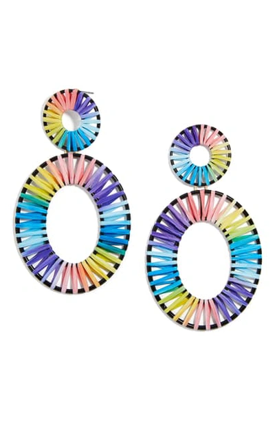 Shop Baublebar Kiera Raffia Drop Earrings In Pastel Multi/ Black