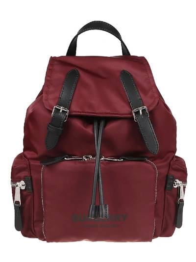 Shop Burberry Burgundy Polyamide Backpack