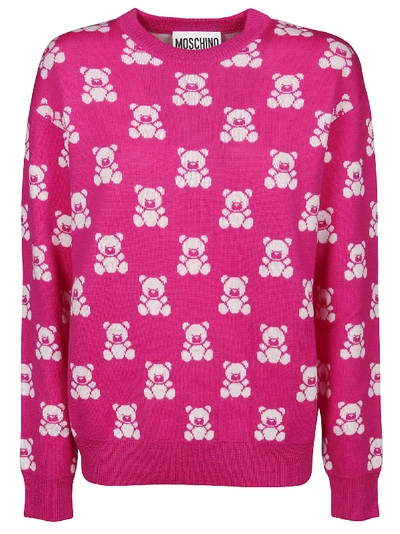 Shop Moschino Fuchsia Sweater