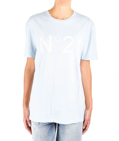 Shop N°21 Light Blue Cotton T-shirt