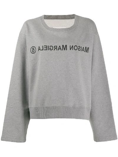 Shop Mm6 Maison Margiela Grey Cotton Sweatshirt