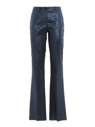 Shop P.a.r.o.s.h Primer Blue Lurex Trousers