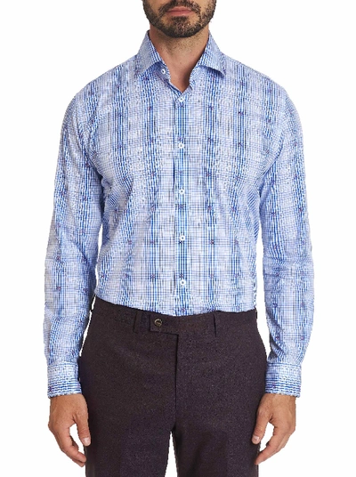 Shop Robert Graham Men's Altham Dress Shirt In Size: 18.5 By  In Blue