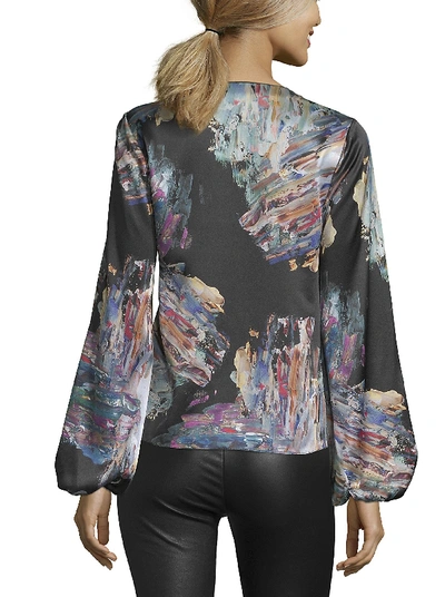 Shop Robert Graham Women's Elizabeth Painterly Printed Silk Shirt Size: Xl By  In Multicolor