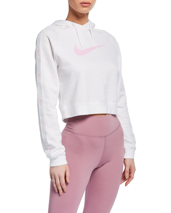 Nike Sportswear Fleece Cropped Hoodie In White | ModeSens