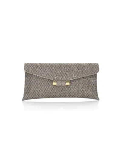 Shop Stuart Weitzman Danika Nightstars Glitter Clutch In Platinum