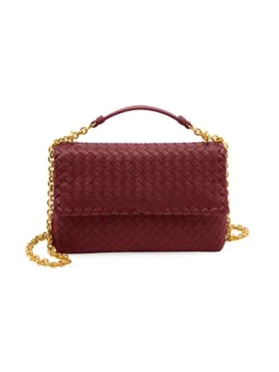 Shop Bottega Veneta Women's Small Olimpia Leather Shoulder Bag In Bordeaux