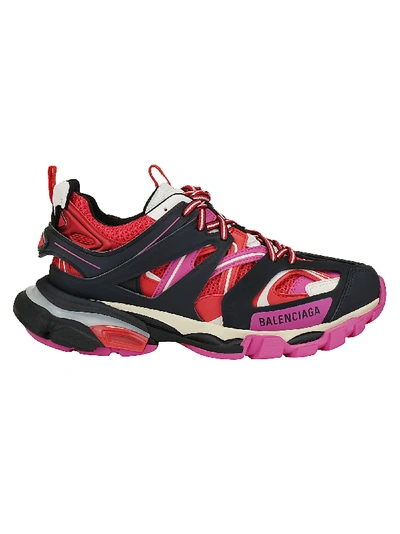 Shop Balenciaga Track Sneakers In Black/pink/red