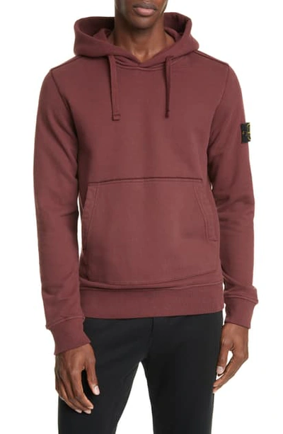 Shop Stone Island Patch Hooded Sweatshirt In Red