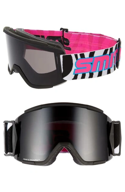 Shop Smith Squad Xl 205mm Snow Goggles In Black White Stripe/ Black