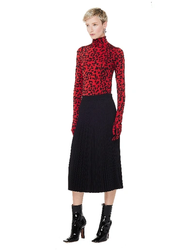 Shop Vetements Red Leopard Bodysuit In White