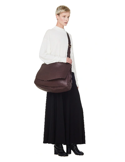 Shop The Row Brown Leather Mail Bag In White