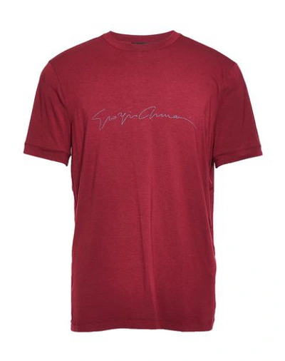 Shop Giorgio Armani T-shirt In Garnet
