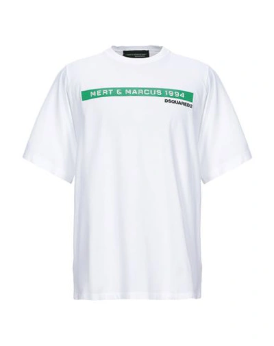 Shop Dsquared2 Man T-shirt White Size L Cotton