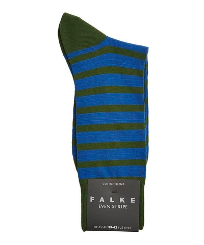 Shop Falke Striped Cotton Socks In White