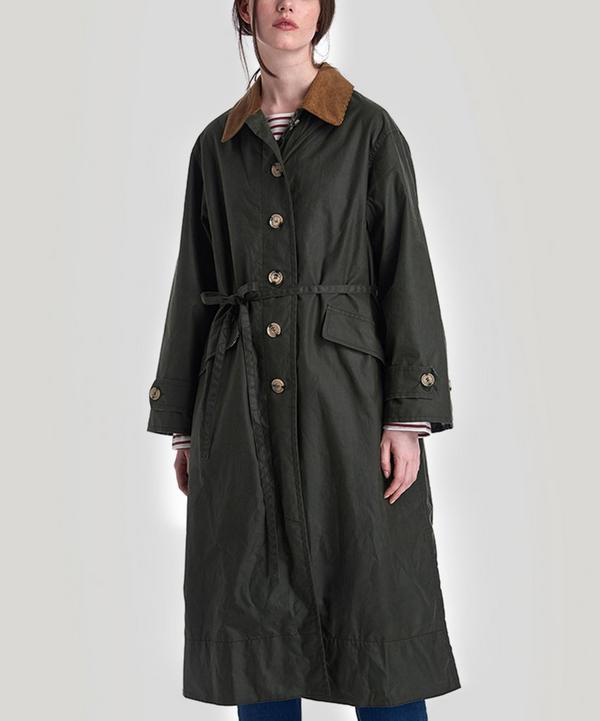 Barbour By Alexachung Maisie Waxed Cotton Coat In Black | ModeSens