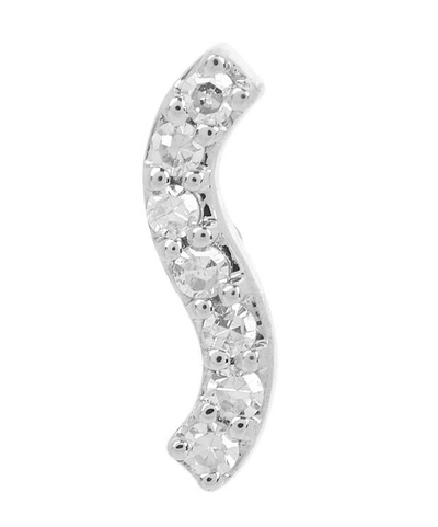 Shop Maria Black White Gold Wave Diamond Labret Earring In White, Gold