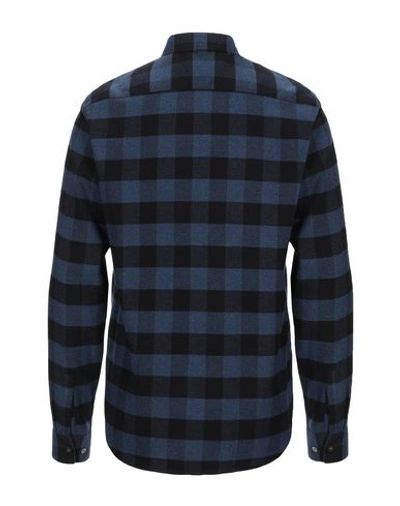 Shop Theory Checked Shirt In Slate Blue