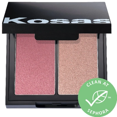 Shop Kosas Color & Light: Pressed Powder Blush & Highlighter Duo Longitude Zero High Intensity 0.32 oz/ 9 G