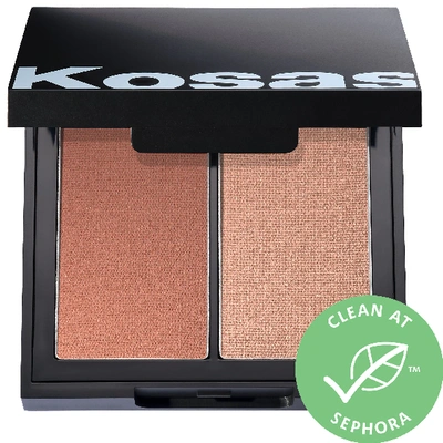 Shop Kosas Color & Light: Pressed Powder Blush & Highlighter Duo Contrachroma High Intensity 0.32 oz/ 9 G