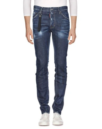 Shop Dsquared2 Man Jeans Blue Size 34 Cotton, Elastane