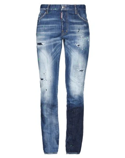 Shop Dsquared2 Man Jeans Blue Size 34 Cotton, Elastane
