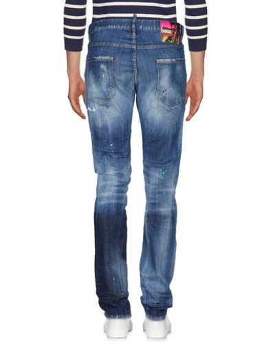 Shop Dsquared2 Man Jeans Blue Size 32 Cotton, Elastane