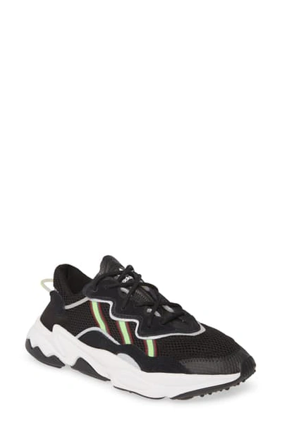 Shop Adidas Originals Ozweego Sneaker In Core Black/ Solar Green/ Onyx