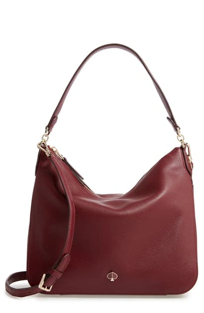 Shop Kate Spade Medium Polly Leather Shoulder Bag - Purple In Berry Blitz